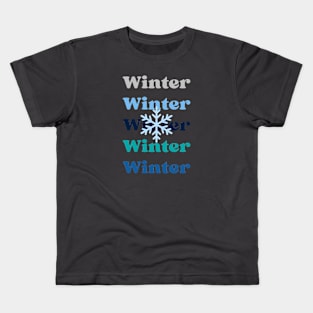 WINTER with snowflake Kids T-Shirt